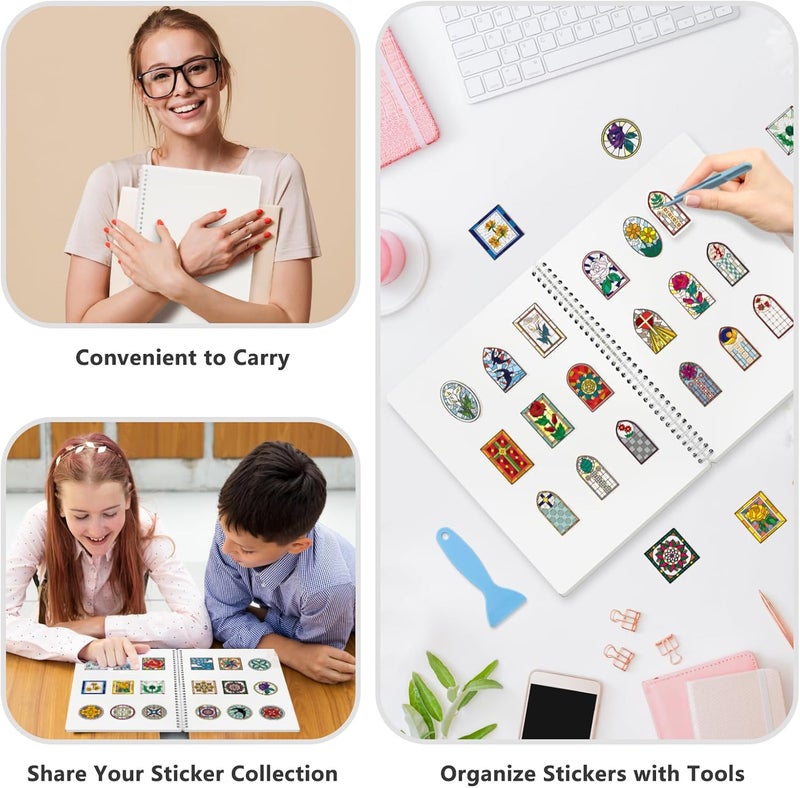 Ruatu Large Reusable Sticker Book Collecting Album 8.5×11 Inch Sticker Collection Storage Book with 40 Sheets Blank Release Paper, Restickable Stickers Organizer Notebook with Tools (Clear) - Image 5